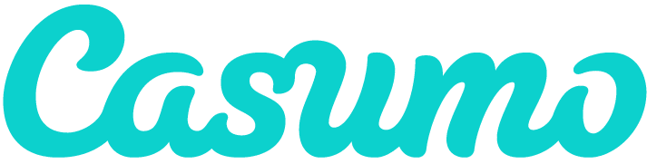 Casumo logo in teal cursive text on a white background.