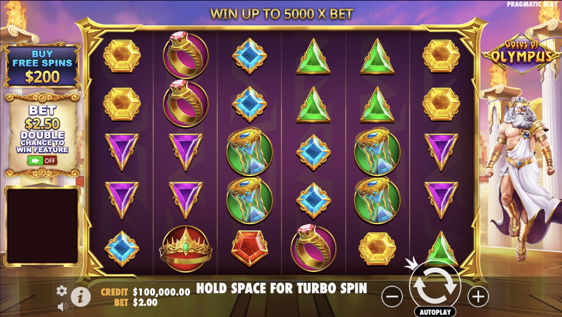 Gates of Olympus slot interface