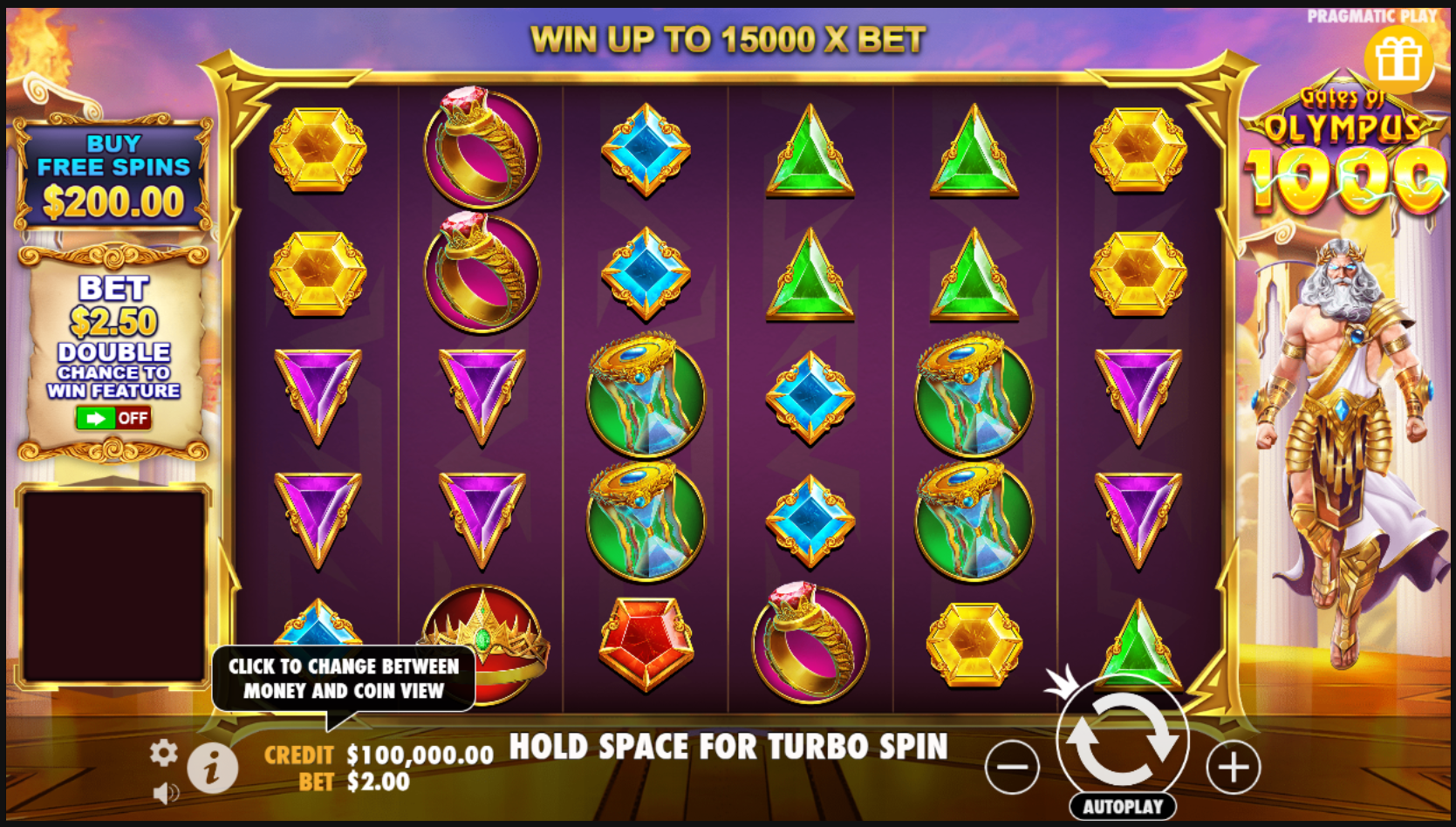 Gates of Olympus 1000 slot interface