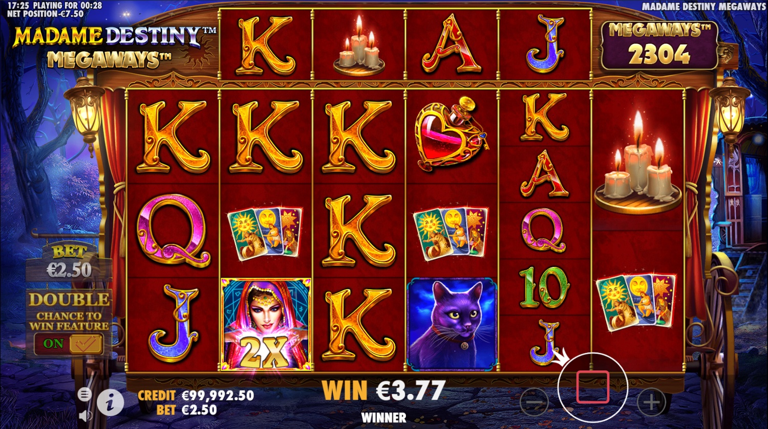 Madame Destiny Megaways slot interface