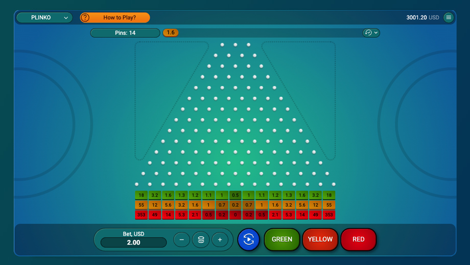 Plinko slot interface