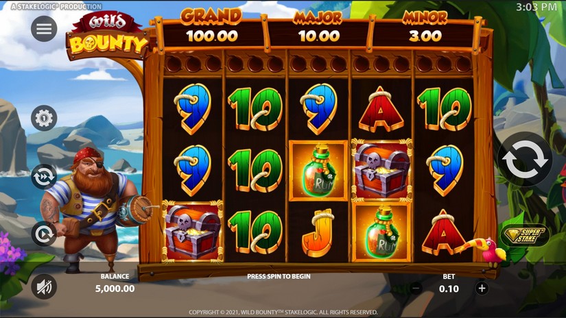 Wild Bounty slot interface