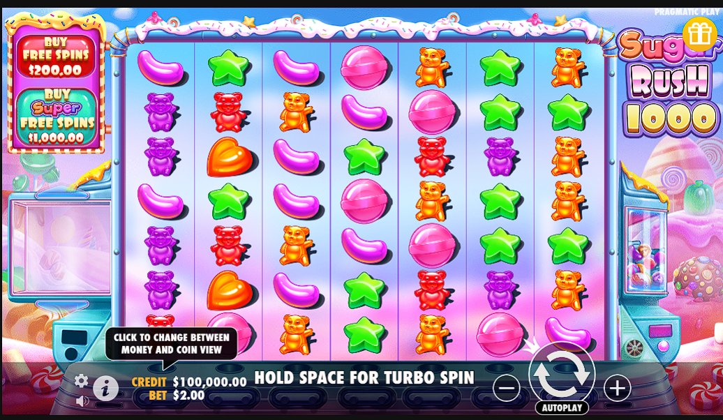 Sugar Rush slot interface