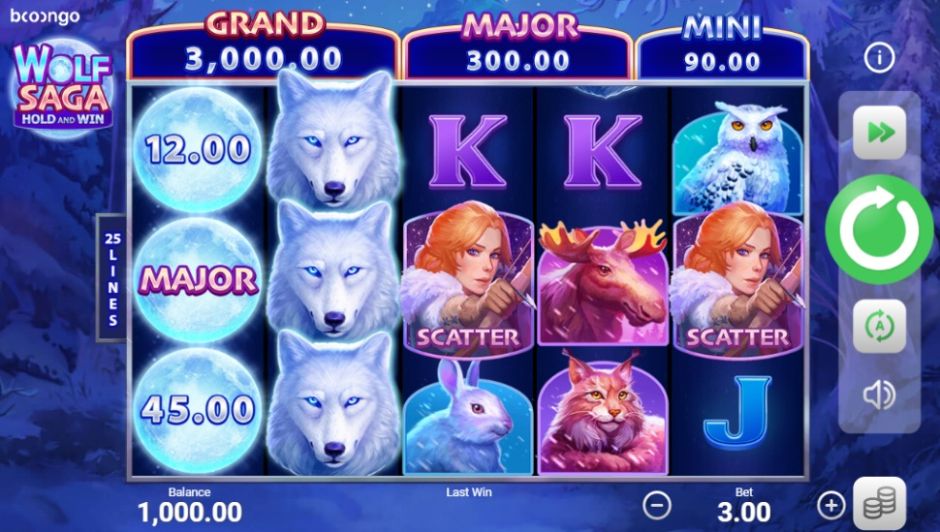 Wolf Saga slot interface